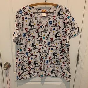 Dr Seuss Scrub Top